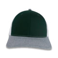 Richardson 112 Tri-Color Trucker - Dark Green/White/Heather Gray