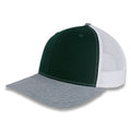 Richardson 112 Tri-Color Trucker - Dark Green/White/Heather Gray