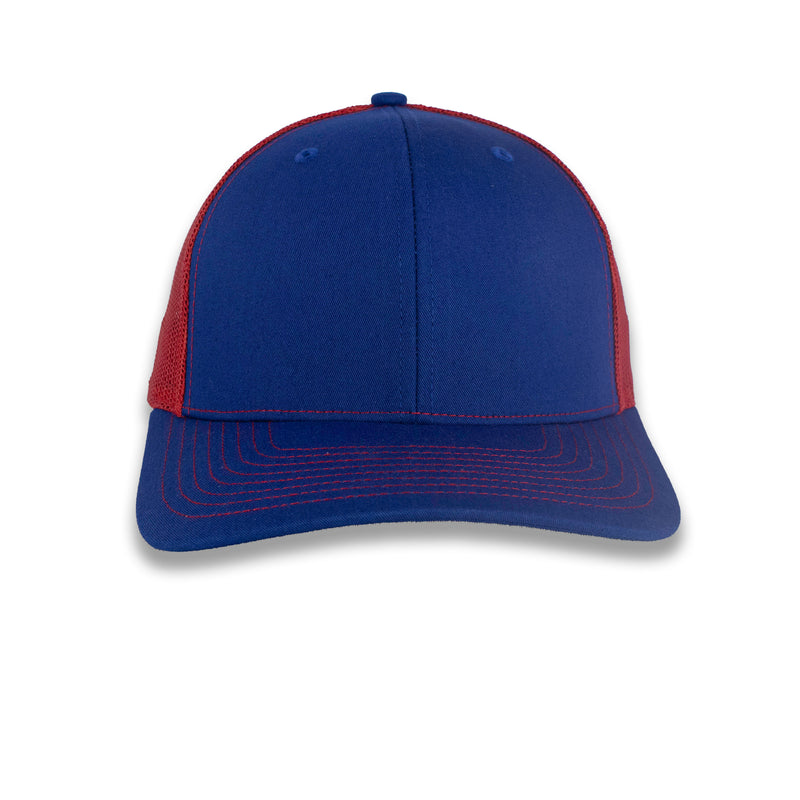 Richardson 112 Split Trucker - Royal/Red