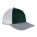 Richardson 112 Tri-Color Trucker - Dark Green/White/Heather Gray
