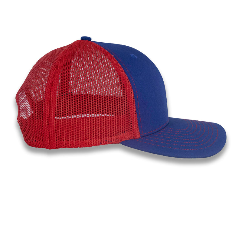 Richardson 112 Split Trucker - Royal/Red
