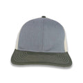 Richardson Tri-Color Twill Trucker - Heather Gray/Birch/Loden