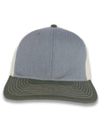 Richardson Tri-Color Twill Trucker - Heather Gray/Birch/Loden