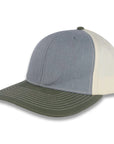 Richardson Tri-Color Twill Trucker - Heather Gray/Birch/Loden