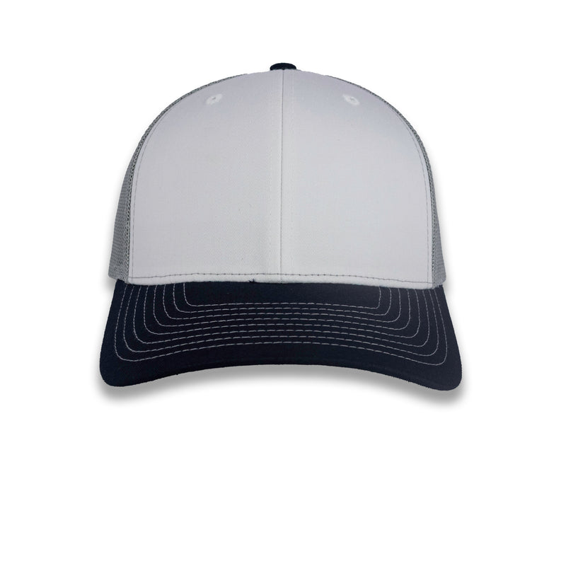 Richardson 112 Tri-Color Trucker - White/Aluminum/Navy