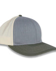 Richardson Tri-Color Twill Trucker - Heather Gray/Birch/Loden