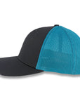 Richardson R-Flex Trucker Cap - Charcoal/Neon Blue