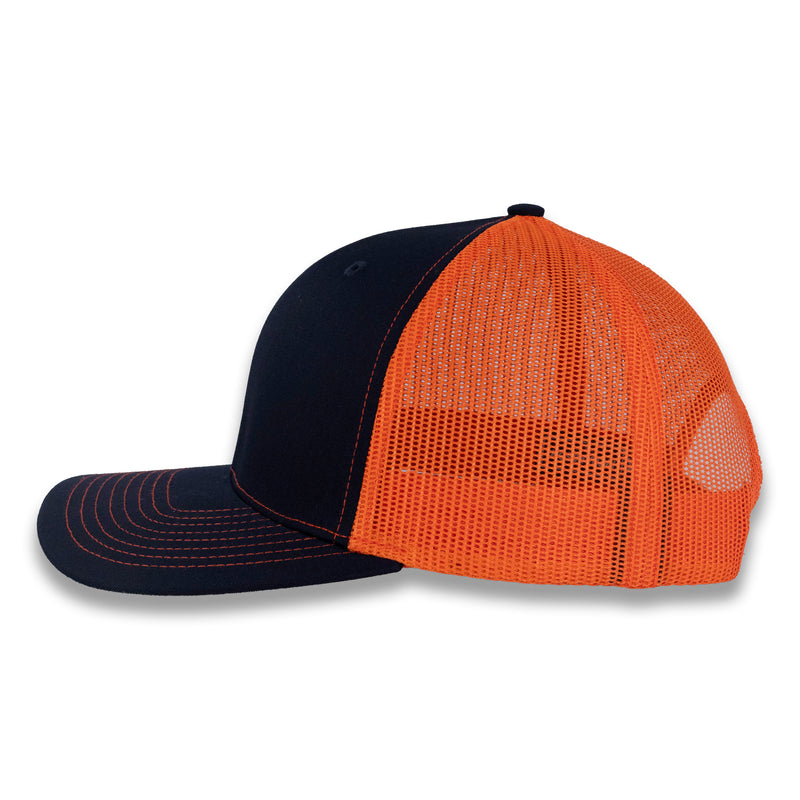 Richardson 112 Split Trucker - Navy/Orange