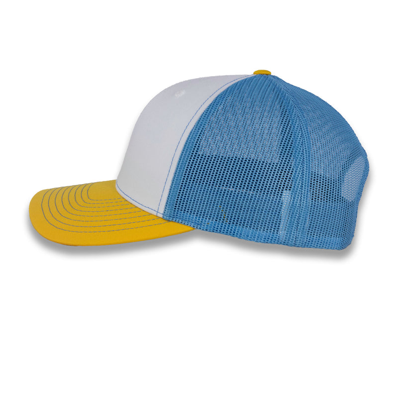 Richardson 112 Tri-Color Trucker - White/Columbia/Blue
