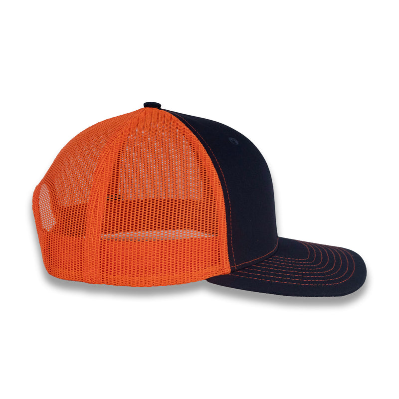 Richardson 112 Split Trucker - Navy/Orange