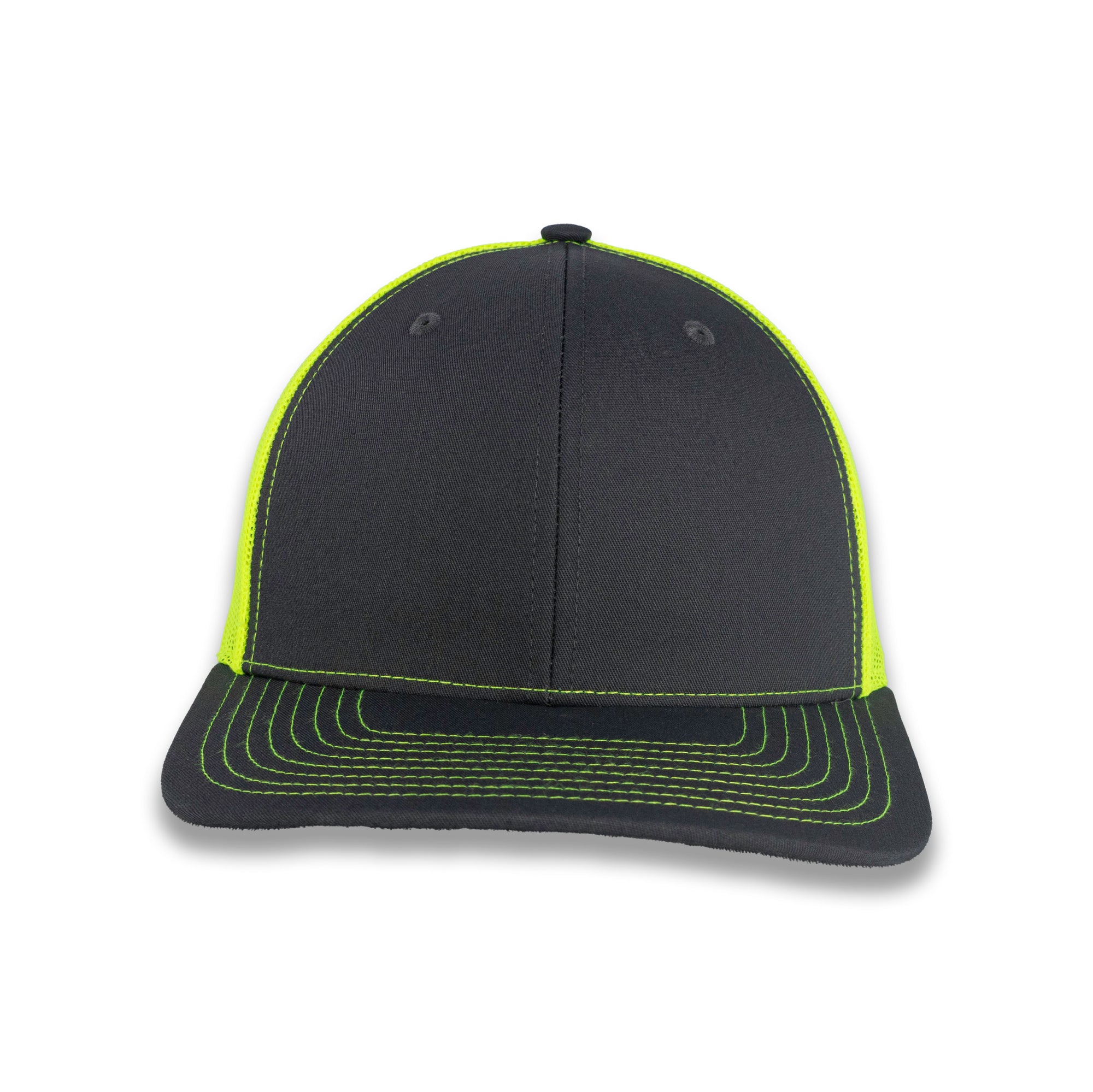 Richardson 112 Split Trucker - Charcoal/Neon Yellow