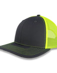 Richardson 112 Split Trucker - Charcoal/Neon Yellow