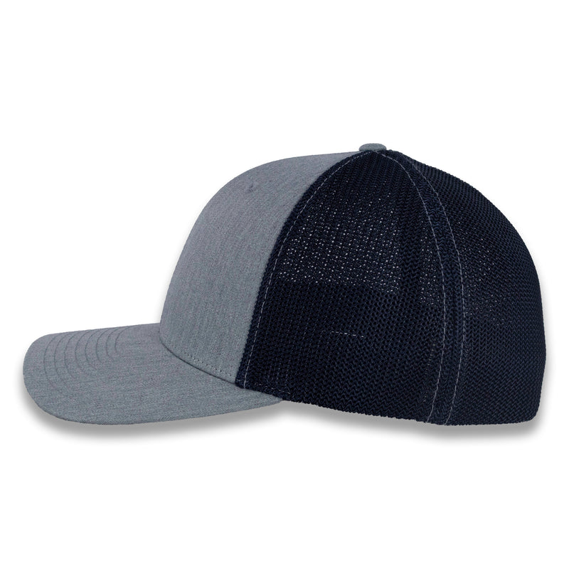 Richardson R-Flex Trucker Cap - Heather Gray/Navy