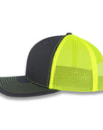 Richardson 112 Split Trucker - Charcoal/Neon Yellow
