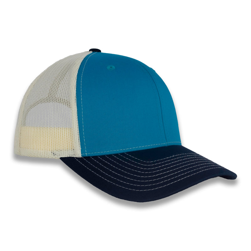 Richardson 112 Tri-Color Trucker - Blue Teal/Birch/Navy