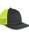 Richardson 112 Split Trucker - Charcoal/Neon Yellow