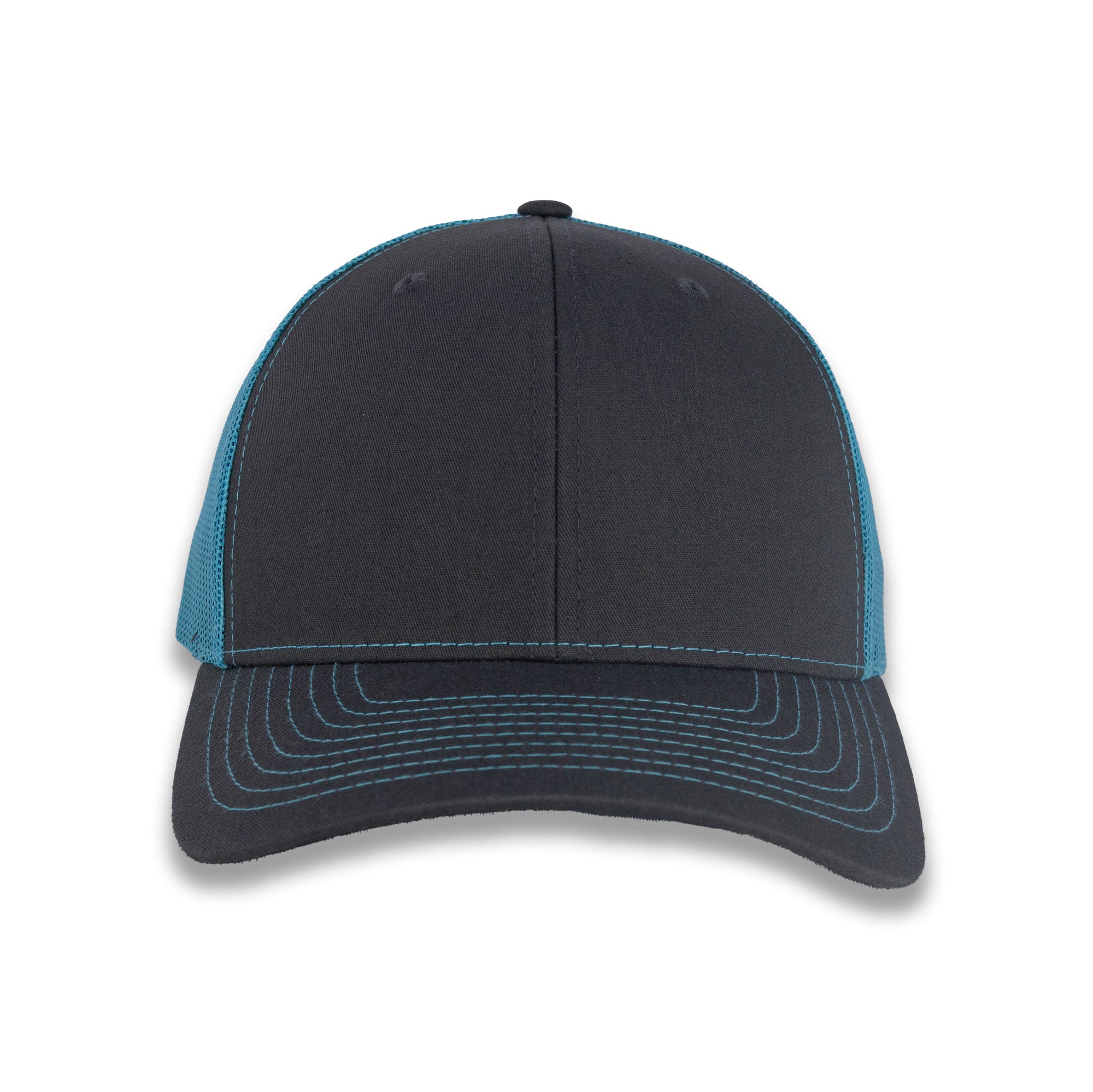 Richardson 112 Split Trucker - Charcoal/Neon Blue
