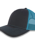Richardson 112 Split Trucker - Charcoal/Neon Blue