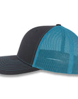 Richardson 112 Split Trucker - Charcoal/Neon Blue