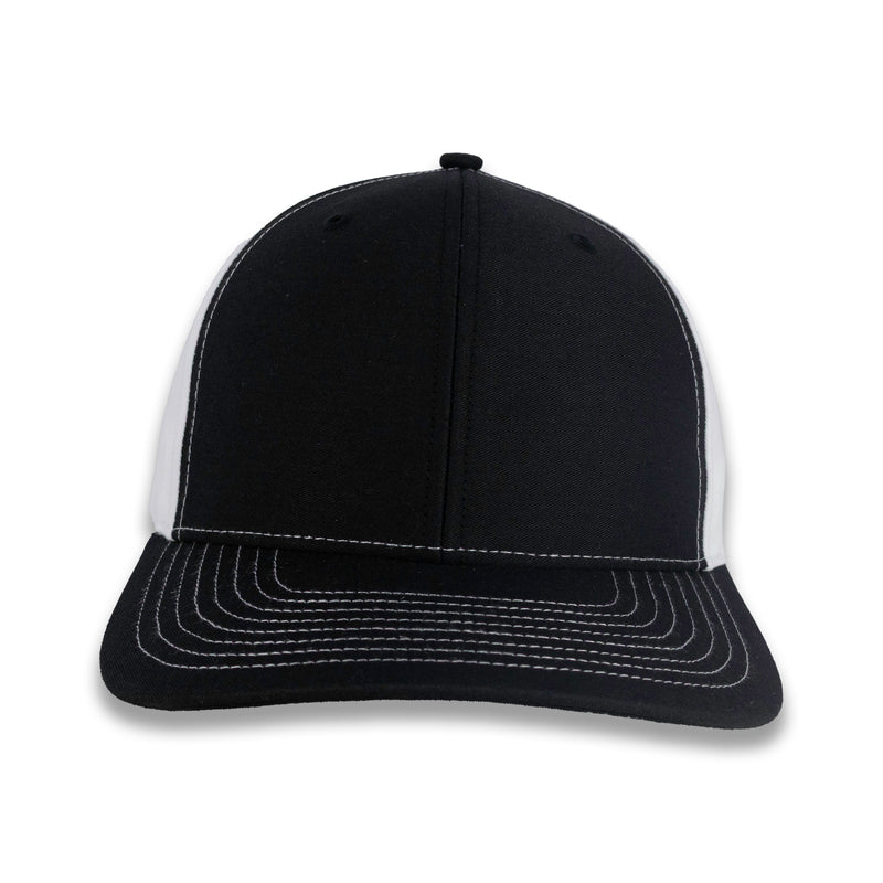 Richardson Split Twill Trucker - Black/White