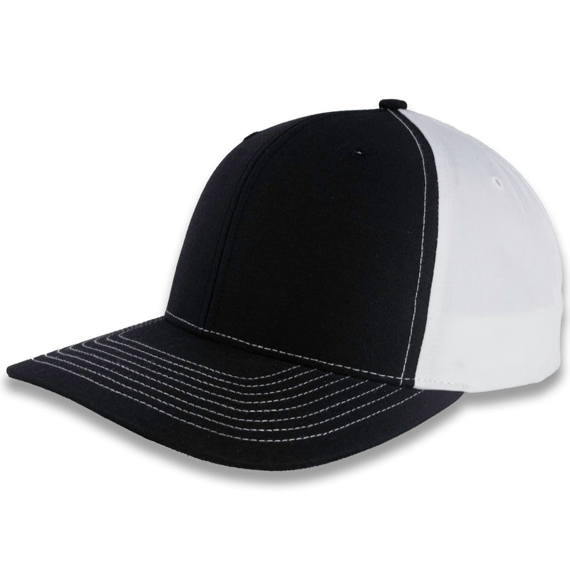 Richardson Split Twill Trucker - Black/White