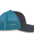 Richardson 112 Split Trucker - Charcoal/Neon Blue