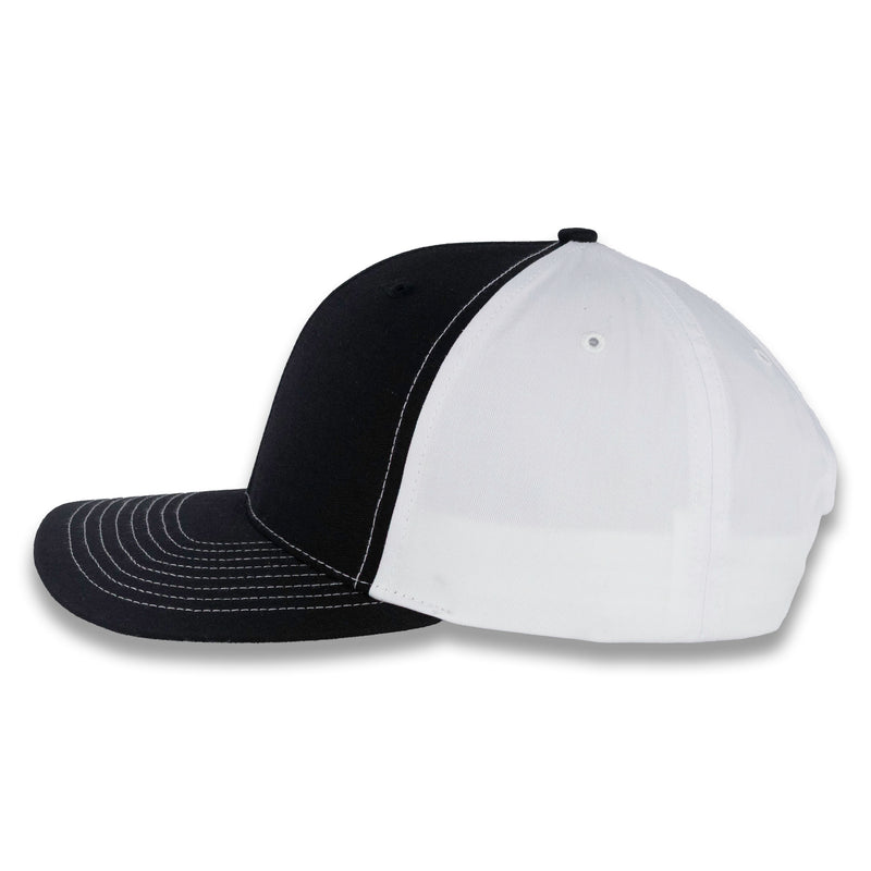 Richardson Split Twill Trucker - Black/White