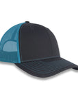 Richardson 112 Split Trucker - Charcoal/Neon Blue