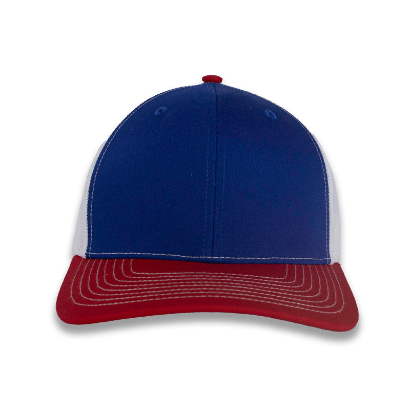 Richardson 112 Tri-Color Trucker - Royal/White/Red