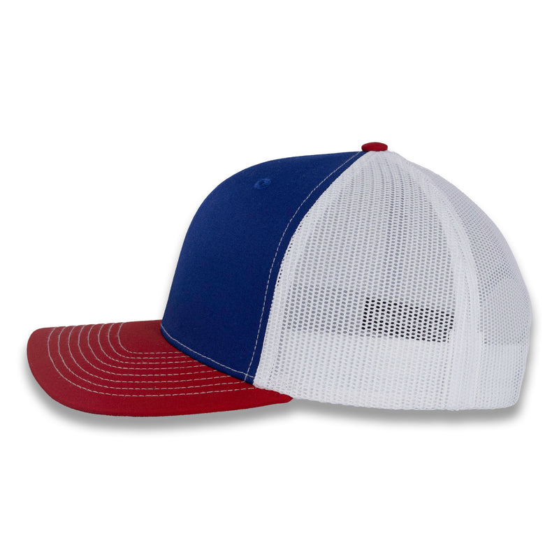 Richardson 112 Tri-Color Trucker - Royal/White/Red