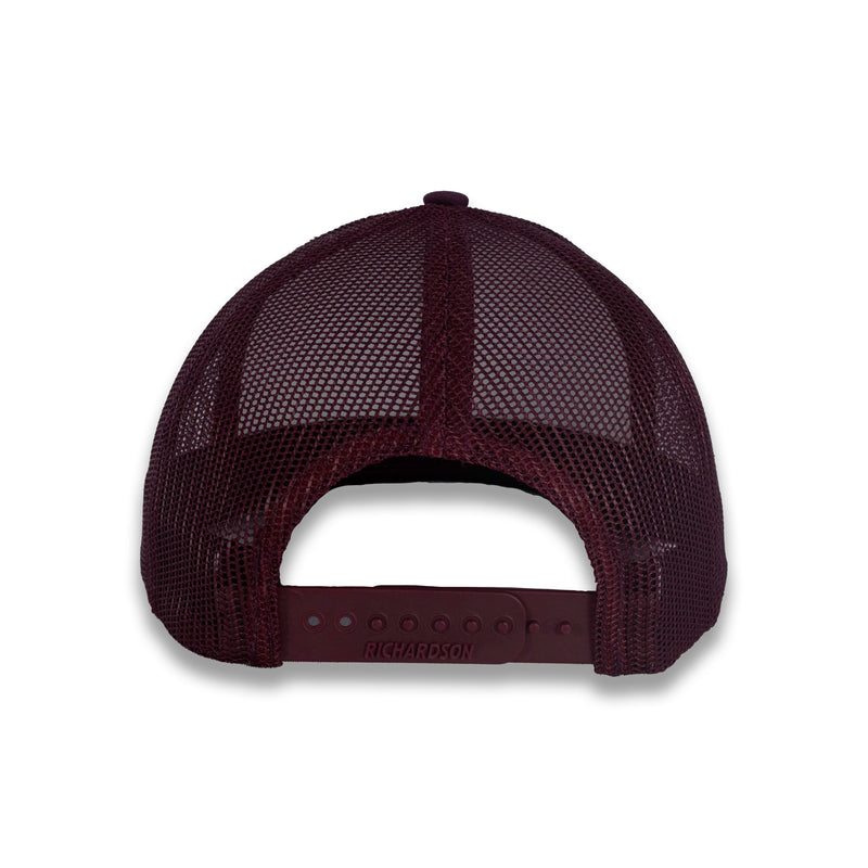 Richardson 112 Split Trucker - White/Maroon