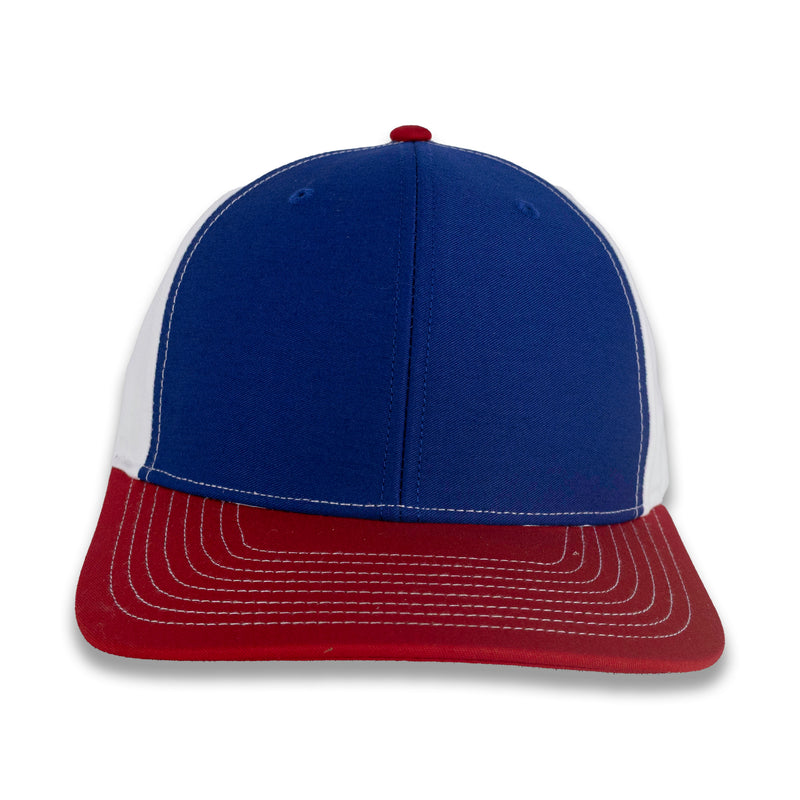 Richardson Tri-Color Twill Trucker -Royal/White/Red
