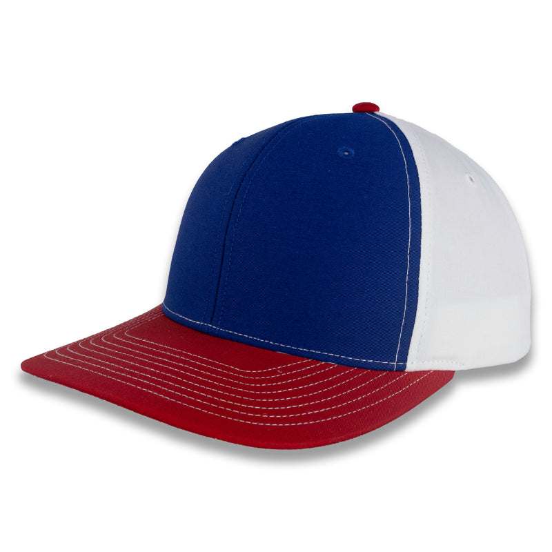 Richardson Tri-Color Twill Trucker -Royal/White/Red