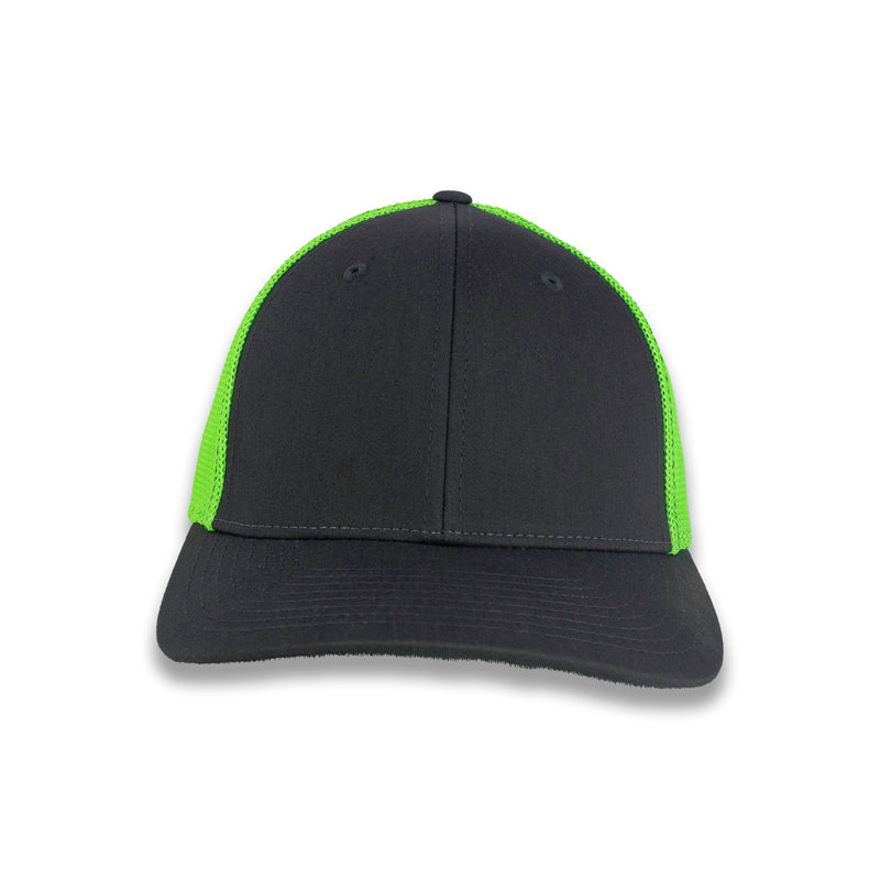 Richardson R-Flex Trucker Cap - Charcoal/Neon Green