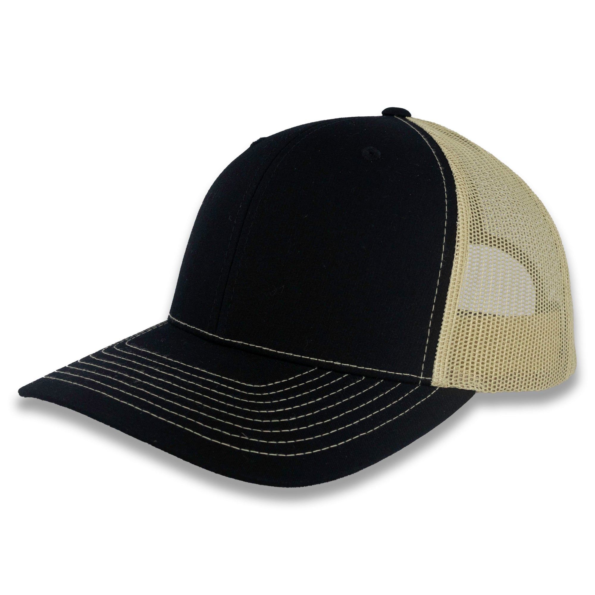 Richardson 112 Split Trucker - Black/Vegas Gold