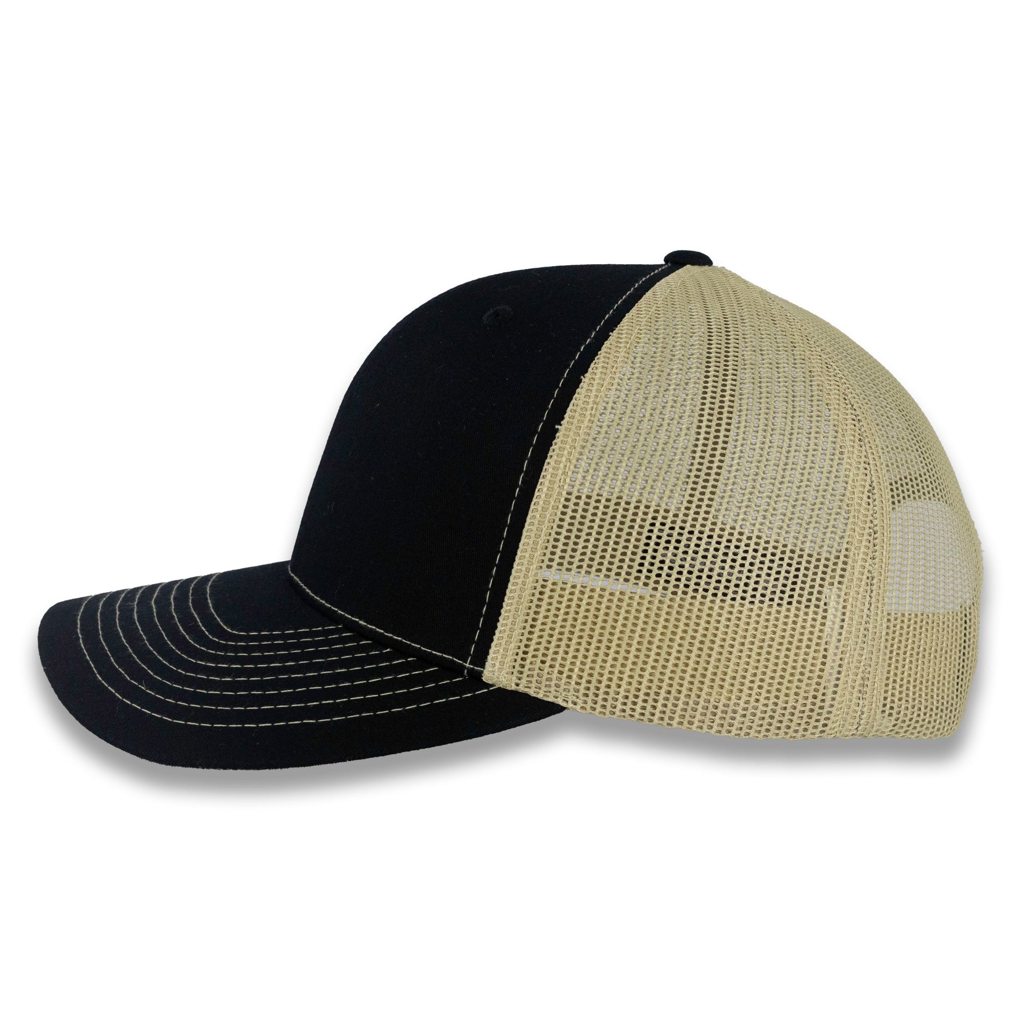 Richardson 112 Split Trucker - Black/Vegas Gold