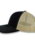 Richardson 112 Split Trucker - Black/Vegas Gold