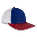 Richardson Tri-Color Twill Trucker -Royal/White/Red