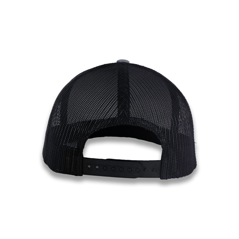 Yupoong Five-Panel Classic Mesh Trucker's Cap - Heather Gray/Black