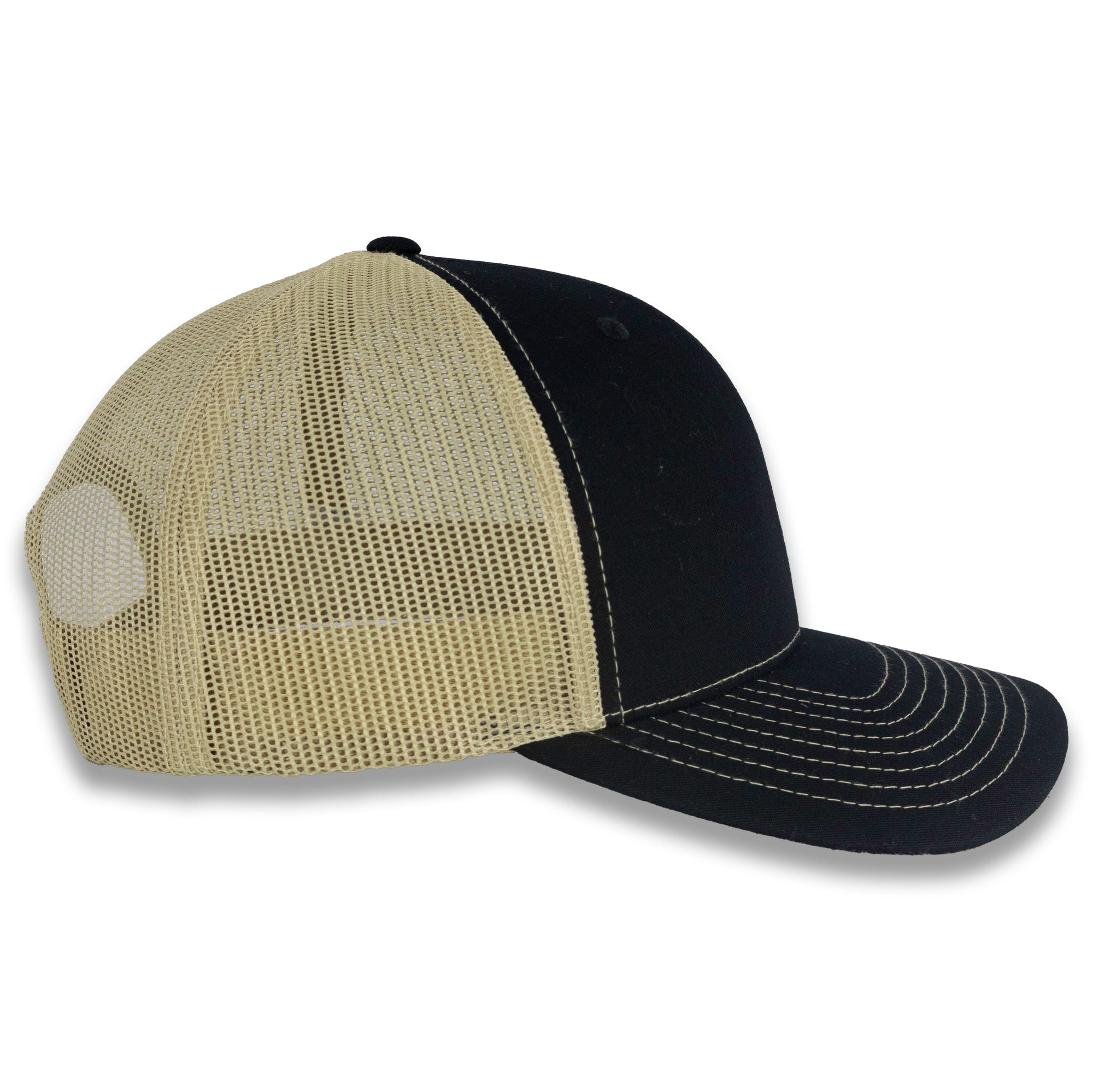 Richardson 112 Split Trucker - Black/Vegas Gold