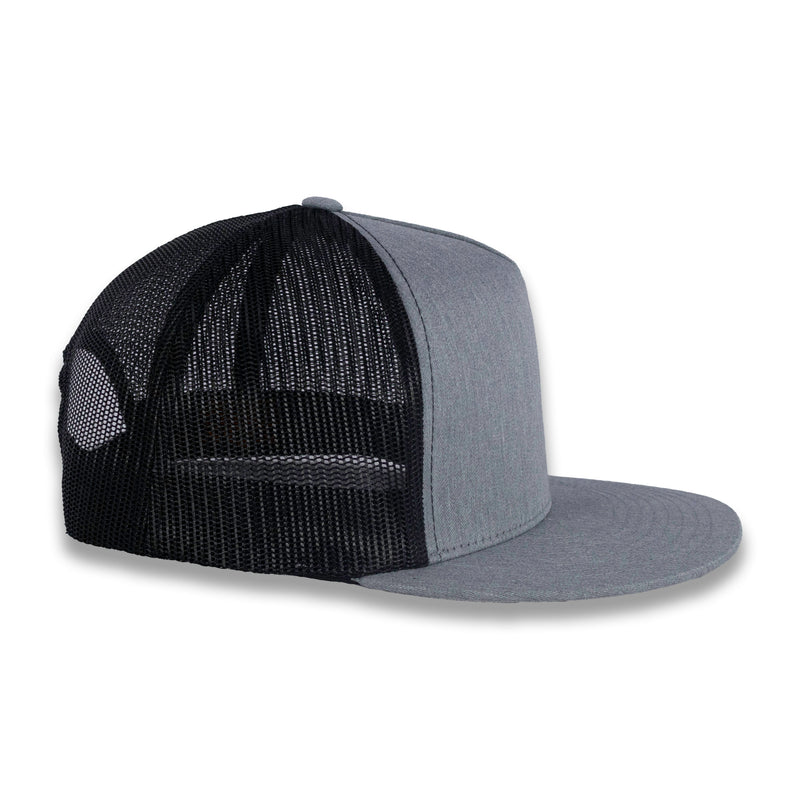 Yupoong Five-Panel Classic Mesh Trucker's Cap - Heather Gray/Black