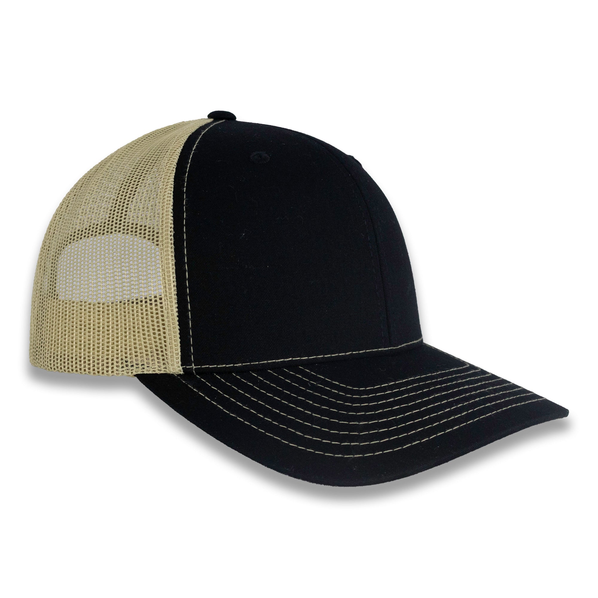 Richardson 112 Split Trucker - Black/Vegas Gold