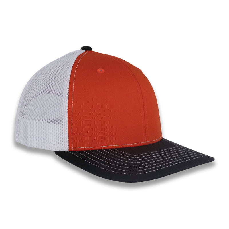 Richardson 112 Tri-Color Trucker - Orange/White/Black