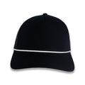 Richardson Five Panel Trucker with Rope Cap - Black with White Rope