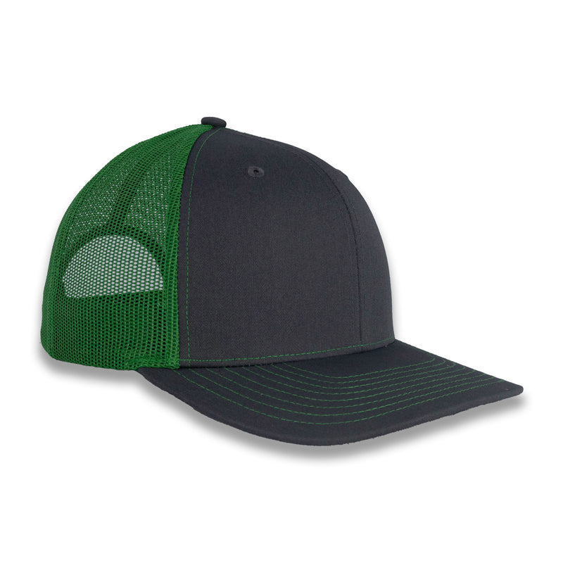 Richardson 112 Split Trucker - Charcoal/Kelly