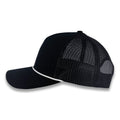 Richardson Five Panel Trucker with Rope Cap - Black with White Rope