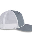 Richardson Five Panel Trucker with Rope Cap - Heather Gray with White Mesh and White Rope