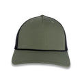 Richardson Five Panel Trucker with Rope Cap - Loden Green with Black Mesh and Black Rope