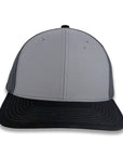 Richardson Tri-Color Twill Trucker - Gray/Charcoal/Black