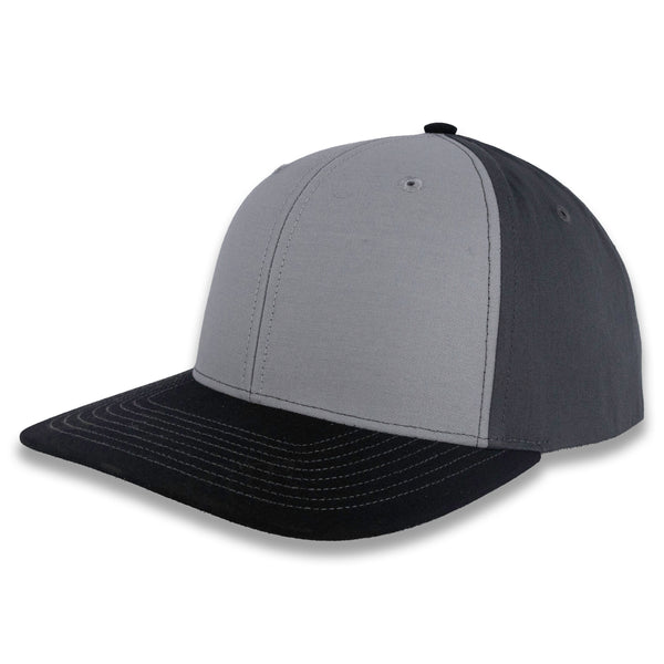 Richardson Tri-Color Twill Trucker - Gray/Charcoal/Black